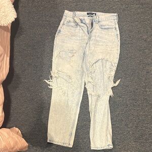 Aeropostale Light Wash Distressed Boyfriend Jeans